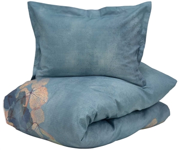 Billede af Turiform sengetøj - 140x220 cm - September blå - Blomstret sengetøj - 100% Bomuldssatin sengesæt hos Shopdyner.dk
